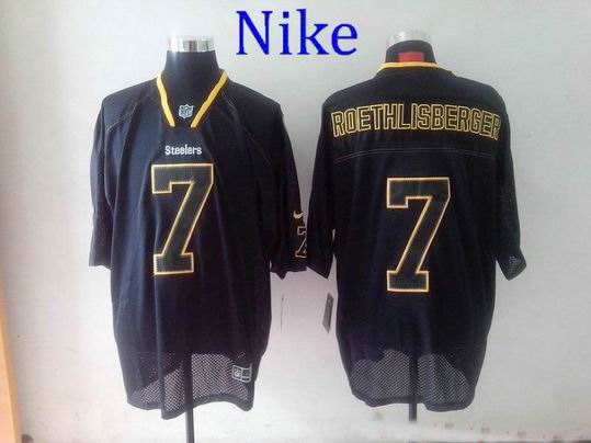 Nike Pittsburgh Steelers 7 Ben Roethlisberger Elite Black NFL Lights Out Jerseys