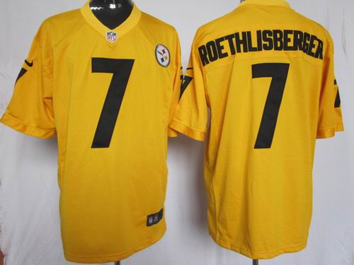 Nike Pittsburgh Steelers 7 Ben Roethlisberger Limited Yellow NFL Jerseys