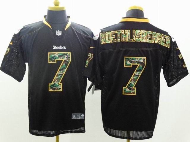 Nike Pittsburgh Steelers 7 Roethlisberger Fashion Black Elite nfl Jersey