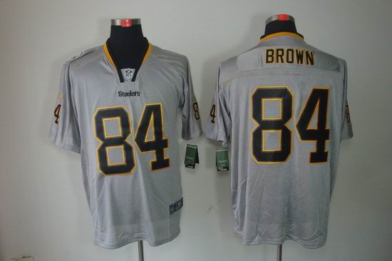 Nike Pittsburgh Steelers 84 Antonio Brown Elite Grey NFL Lights Out Jerseys