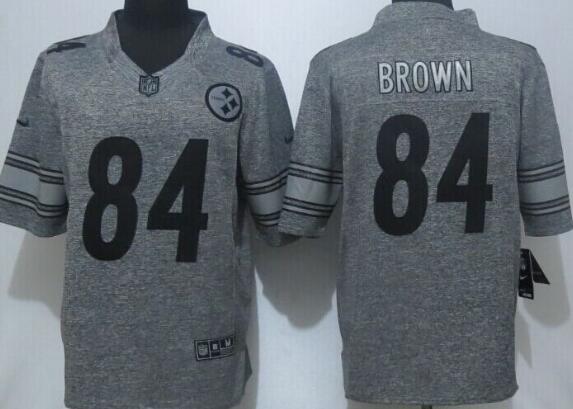 Nike Pittsburgh Steelers 84 Brown Gray Men Stitched Gridiron Gray Limited Jersey