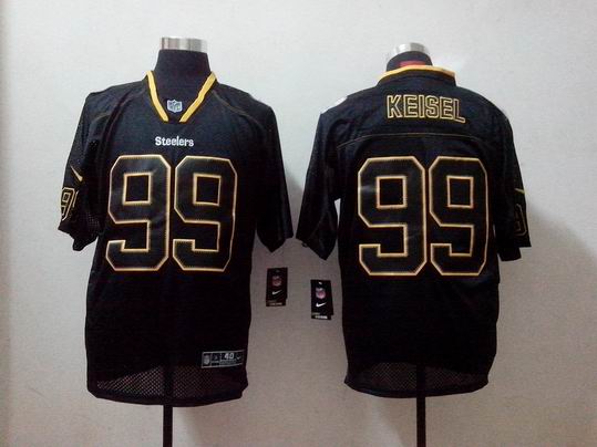 Nike Pittsburgh Steelers KEISEL 99 Elite Black NFL Lighst Out Jerseys