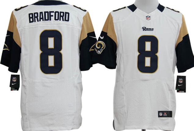 Nike Sam Bradford St. Louis Rams 8 Blue Stitched Elite white men NFL football Jerseys