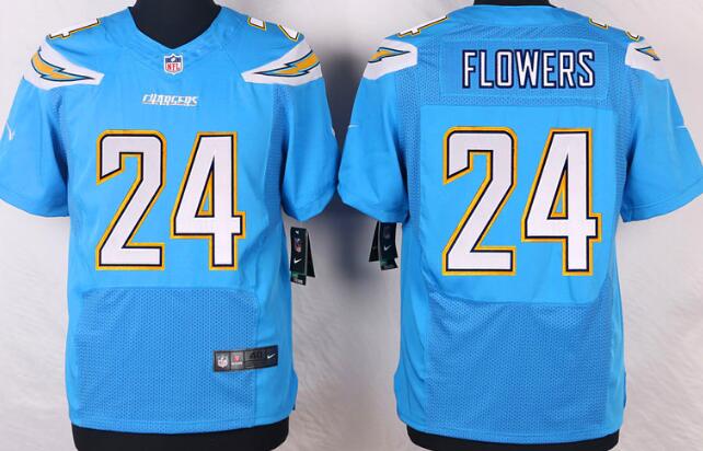 Nike San Diego Chargers 24 Brandon Flowers  elite skyblue nfl Jersey