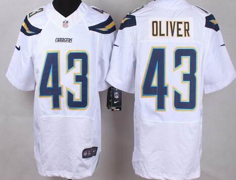 Nike San Diego Chargers 43 Branden Oliver elite white nfl Jersey