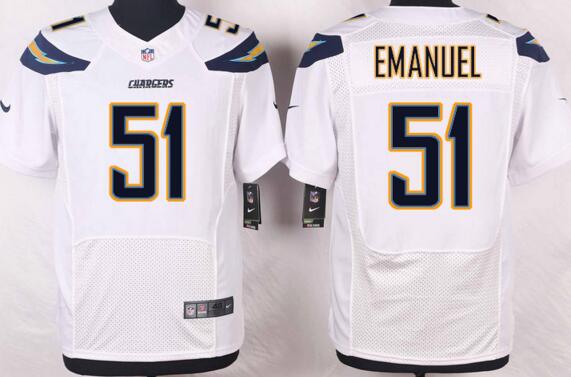 Nike San Diego Chargers 51 Emanuel men elite white nfl football Jerseys