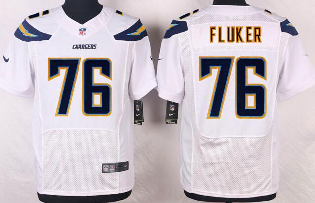 Nike San Diego Chargers 76 D.J.Fluker white elite nfl Jersey