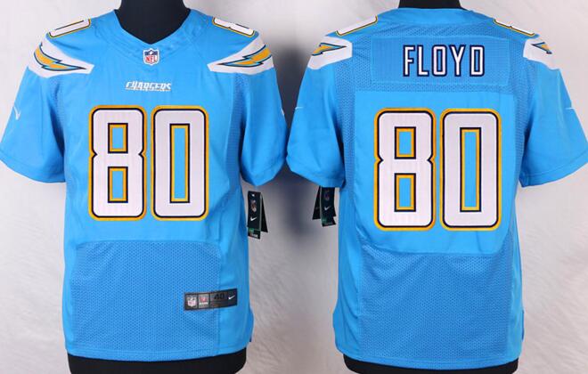 Nike San Diego Chargers 80 Floyd SkyBlue Colors Elite Jerseys