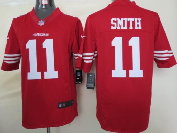 Nike San Francisco 49ers 11 Smith Red Limited Jersey