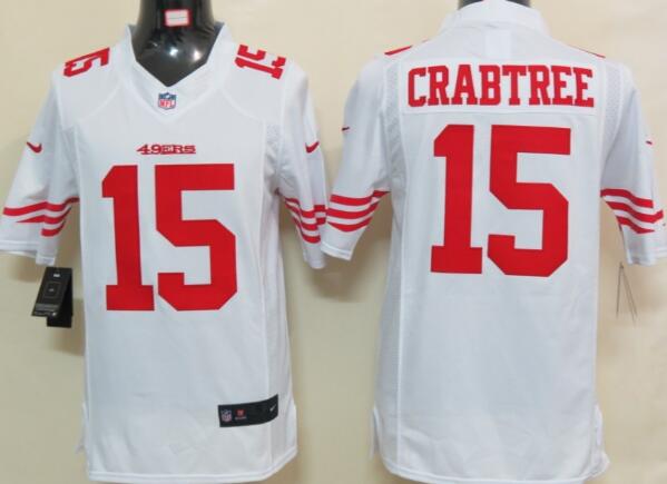 Nike San Francisco 49ers 15 Crabtree White Limited Jersey