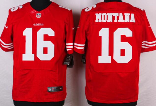 Nike San Francisco 49ers 16 Joe Montana Elite Red NFL Jerseys