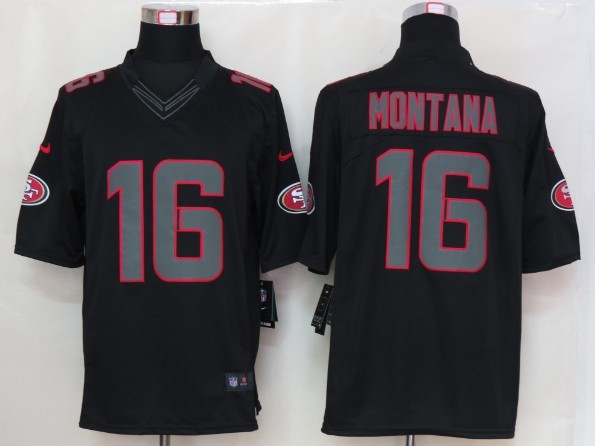 Nike San Francisco 49ers 16 Montana Impact Limited Black Jersey