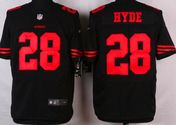 Nike San Francisco 49ers 28 Carlos Hyde Black elite nfl Jersey