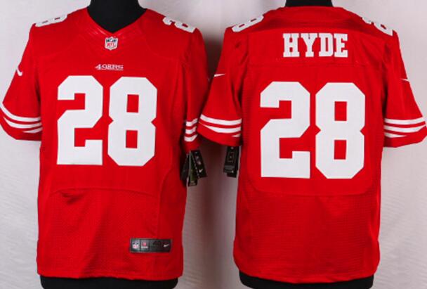 Nike San Francisco 49ers 28 Carlos Hyde elite red nfl jerseys