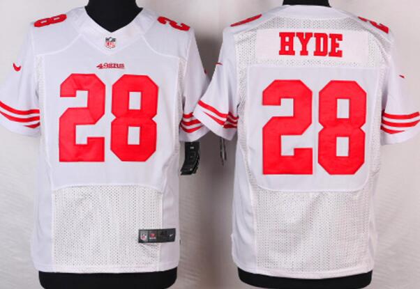 Nike San Francisco 49ers 28 Carlos Hyde white elite nfl Jersey