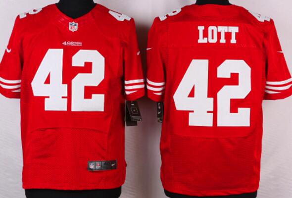 Nike San Francisco 49ers 42 Ronnie Lott Elite Red NFL Jersey