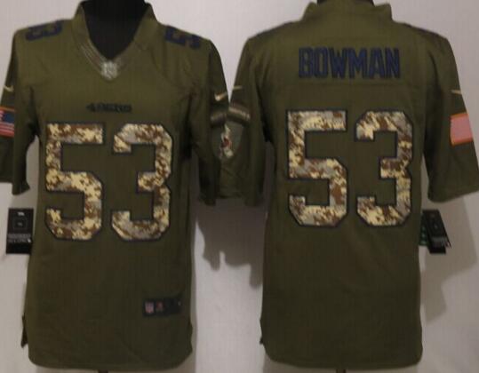 Nike San Francisco 49ers 53 Bowman Green Salute To Service Limited Jersey