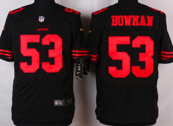 Nike San Francisco 49ers 53 Bowman black Colors Elite Jerseys