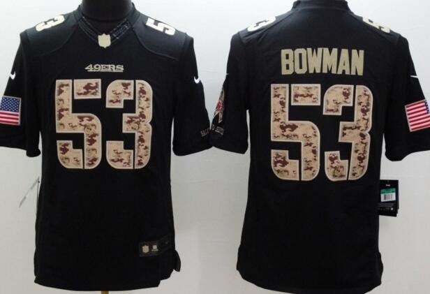 Nike San Francisco 49ers 53 Bowman black usa falg Limited Jersey