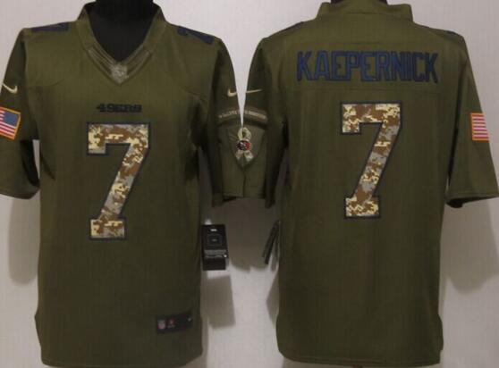 Nike San Francisco 49ers 7 Kaepernick Green Salute To Service Limited Jersey