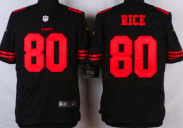 Nike San Francisco 49ers 80 Jerry Rice Elite black NFL Jerseys