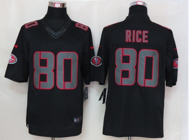 Nike San Francisco 49ers 80 Rice Impact Limited Black Jersey