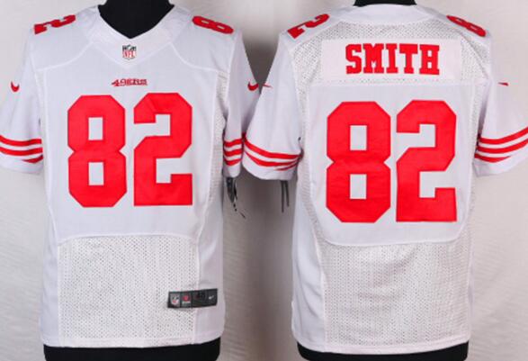 Nike San Francisco 49ers 82 Smith Elite white NFL Jerseys
