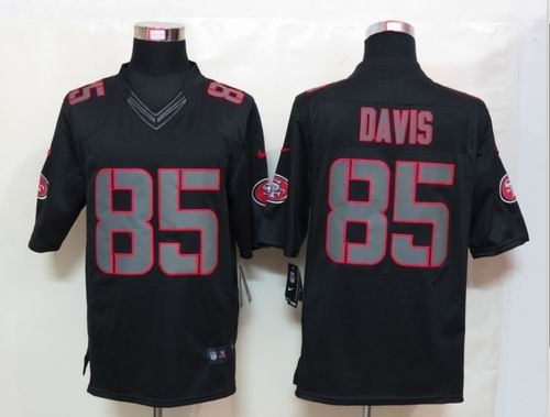 Nike San Francisco 49ers 85 Davis Impact Limited Black Jerseys