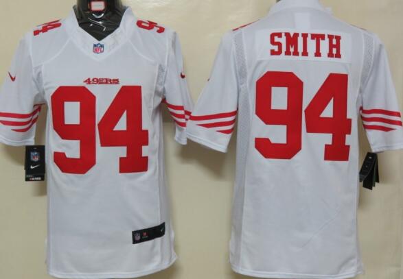 Nike San Francisco 49ers 94 Smith White Limited Jersey