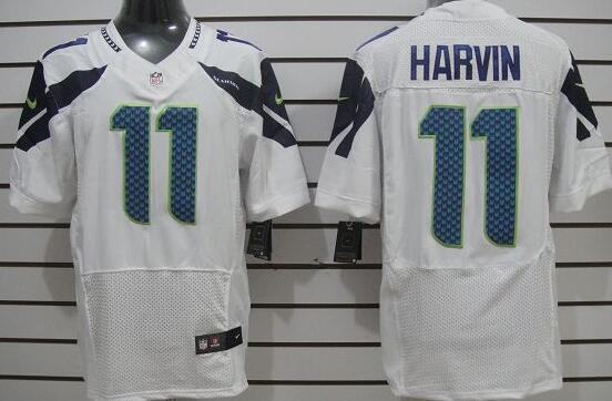 Nike Seattle Seahawks 11 Harvin White Colors Elite Jerseys