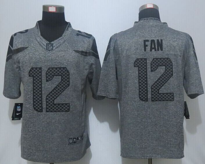 Nike Seattle Seahawks 12 Fan Gray Men's Stitched Gridiron Gray Limited Jersey