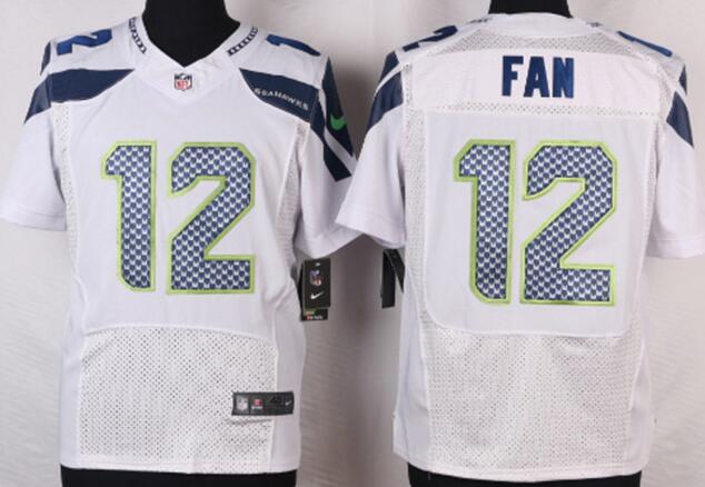 Nike Seattle Seahawks 12 th Fan Elite White NFL Jerseys