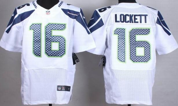 Nike Seattle Seahawks 16 Tyler Lockett  White elite NFL Jerseys