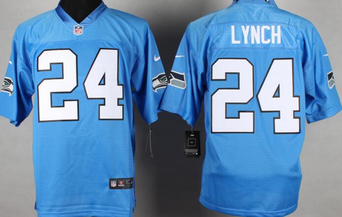 Nike Seattle Seahawks 24 Marshawn Lynch skyblue elite NFL Jerseys