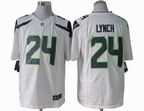 Nike Seattle Seahawks 24 Marshawn Lynch white Limited Jersey