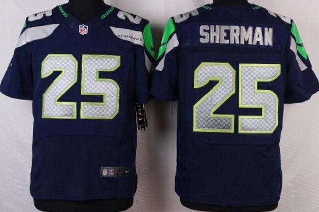 Nike Seattle Seahawks 25 Richard Sherman blue Colors Elite Jerseys