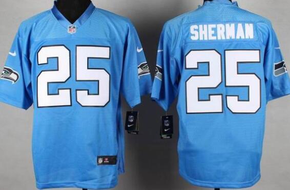 Nike Seattle Seahawks 25 Sherman skyblue Elite Jerseys