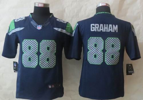 Nike Seattle Seahawks 88 Graham Blue Limited Jerseys