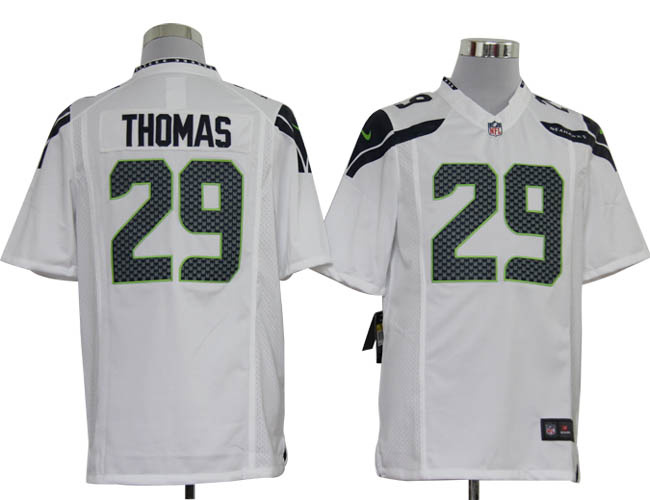 Nike Seattle Seahawks THOMAS 29 game white NFL Jersey