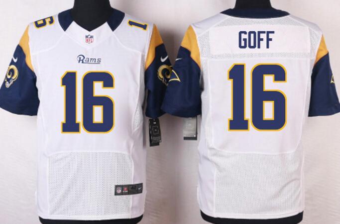 Nike St. Louis Rams 16 Jared Goff white elite nfl jersey-1