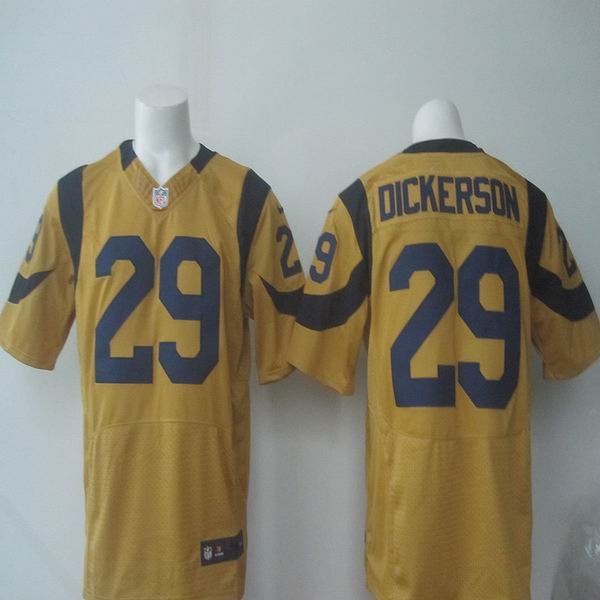 Nike St. Louis Rams 29 Eric Dickerson elite yellow football men jersey