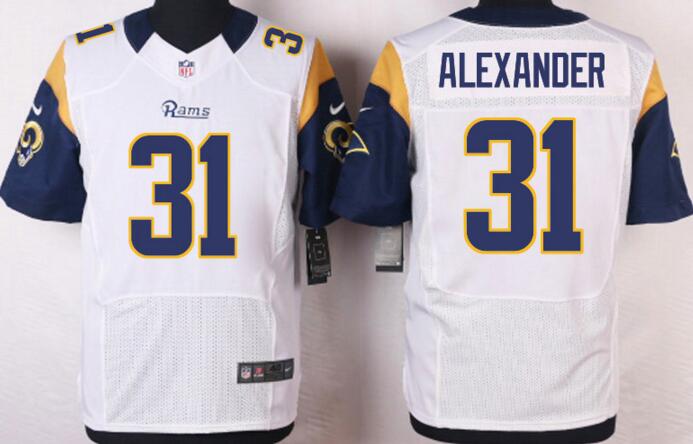 Nike St. Louis Rams 31 Maurice Alexander white Elite football men Jerseys