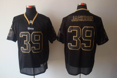 Nike St. Louis Rams 39 Steven Jackson Elite Black NFL Lights Out Jerseys