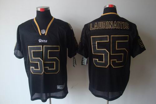 Nike St. Louis Rams 55 James Laurinaitis Elite Black NFL Lights Out Jerseys-dt