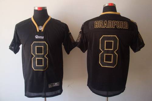 Nike St. Louis Rams 8 Sam Bradford Elite Black NFL Lights Out Jerseys