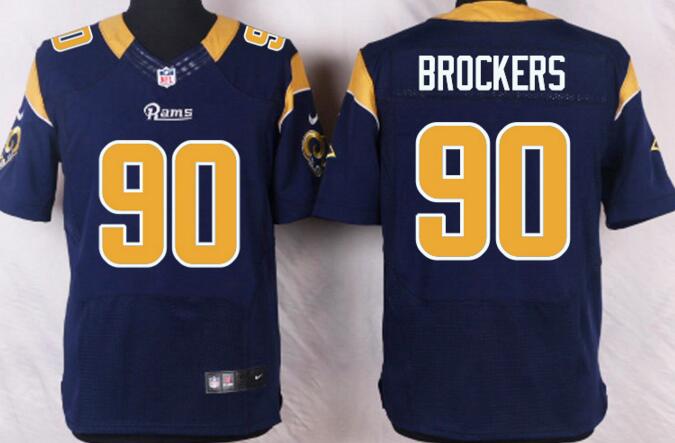 Nike St. Louis Rams 90 Michael Brockers Dark blue football men Elite Jerseys