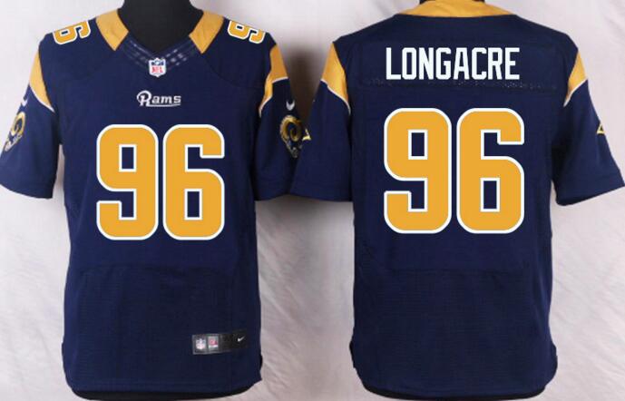 Nike St. Louis Rams 96 Matt Longacre Blue men elite NFL football Jerseys