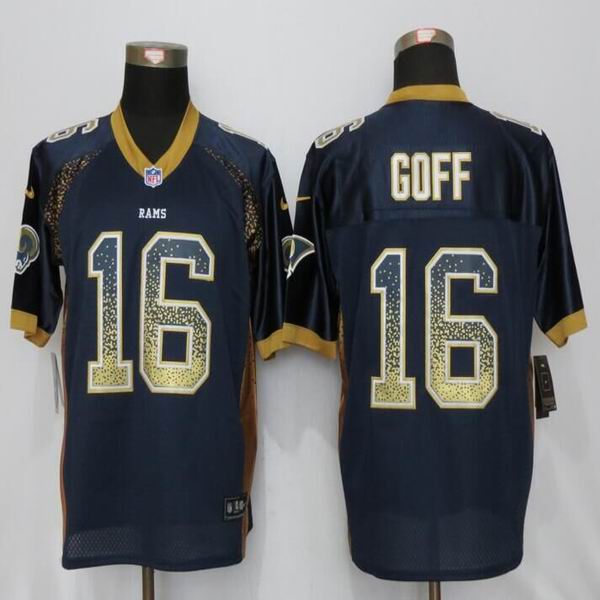 Nike St.Louis Rams 16 Goff Drift Fashion Blue Elite Jerseys