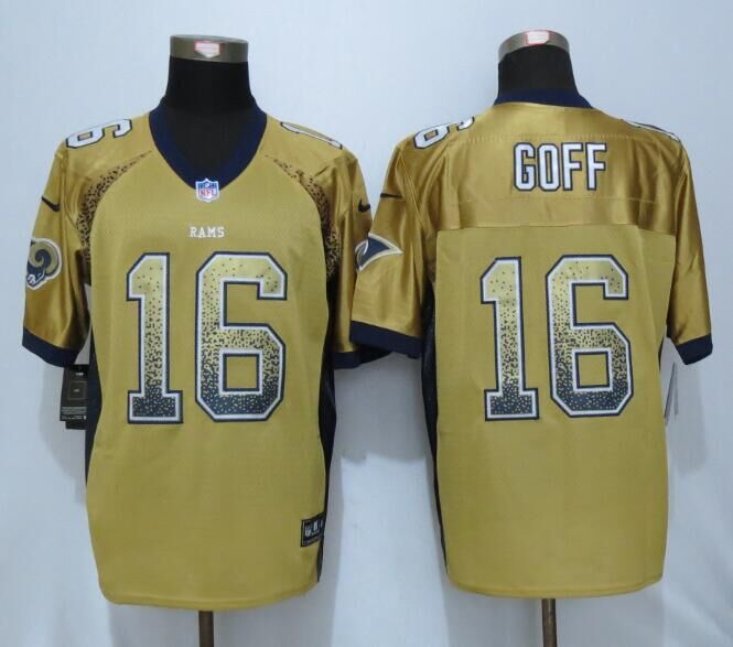 Nike St.Louis Rams 16 Goff Drift Fashion Gold Elite Jerseys