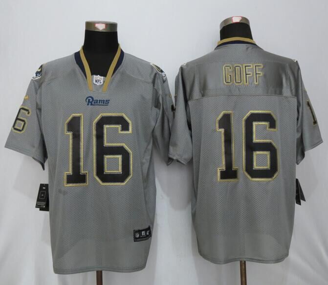 Nike St.Louis Rams 16 Goff Lights Out Gray Elite Jerseys